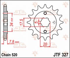JT Sprockets Front 15T 520 - JTF327.15