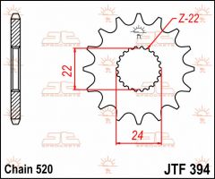 JT Sprockets Front 13T 520 - JTF394.13
