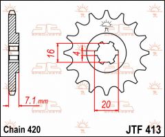 JT Sprockets Front 12T 428 - JTF413.12