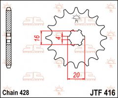JT Sprockets Front 13T 420 - JTF416.13