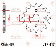 JT Sprockets Front 15T 428 - JTF417.15
