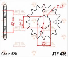 JT Sprockets Front 13T 520 - JTF436.13