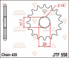JT Sprockets Front 16T 428 - JTF558.16
