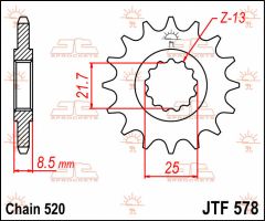 JT Sprockets Front 16T 520 - JTF578.16