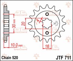 JT Sprockets Front 13T 520 - JTF711.13