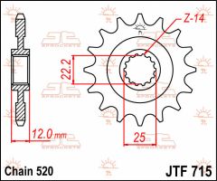 JT Sprockets Front 13T 520 - JTF715.13