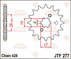 JT Sprockets Front 13T 428 - JTF277.13