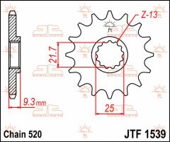 JT Sprockets Front 14T 520 - JTF1539.14