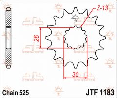 JT Sprockets Front 18T 525 - JTF1183.18