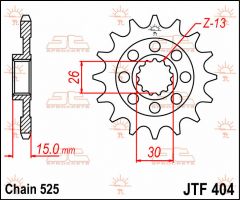 JT Sprockets Front 17T 525 - JTF404.17