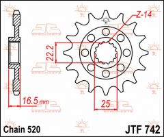 JT Sprockets Front 15T 520 - JTF742.15