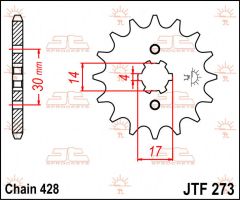 JT Sprockets Front 14T 428 - JTF273.14