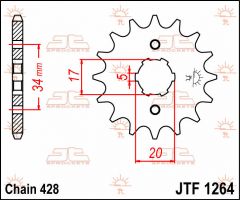 JT Sprockets Front 16T 428 - JTF1264.16