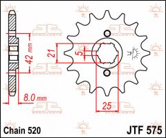 JT Sprockets Front 16T 520 - JTF575.16