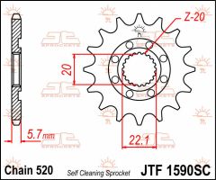 JT Sprockets Front 14T 520 - JTF1590.14SC