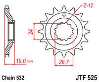 JT Sprockets Front 17T 532 - JTF525.17