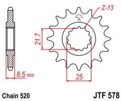 JT Sprockets Front 17T 520 - JTF578.17