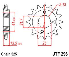JT Sprockets Front 15T 525 - JTF296.15RB