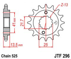 JT Sprockets Front 16T 525 - JTF296.16RB