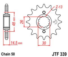 JT Sprockets Front 16T 50 - JTF339.16RB