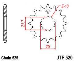 JT Sprockets Front 15T 525 - JTF520.15RB