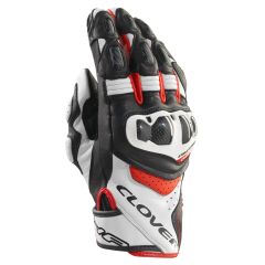 CLOVER RSC-4 LEATHER SPORT GLOVES White/Red/Black