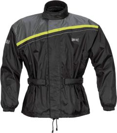 GMS Motorcycle Rain Jacket Douglas black-Yellow fluo
