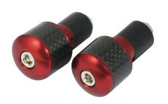 BAR END WITH CARBON FIBRE INSET RED