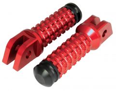 ALLY FOOT PEGS WITH SLIDER (PAIR) HONDA FRONT RED HD11F