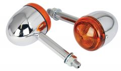 INDICATORS CUSTOM CHROME BULLET SHAPE LONG 7CM STEM (PAIR) 2-WIRE