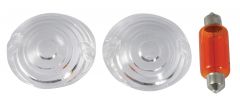 BOM / CUSTOM BULLSEYE CLEAR LENS CONVERSION KIT 25MM (2 CLEAR LENS / 1 AMBER BULB)