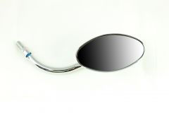 UNIVERSAL WAVE MIRRORS CHROME 10MM STEM (PAIR) (WITH REVERSE ADAPTOR OPTION)