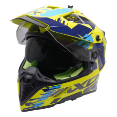 AXOR HELMET X-CROSS ADVENTURE - BLUE/YELLOW GRAPHIC 