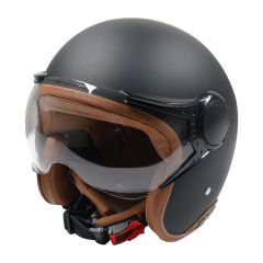 AXOR HELMET JET OPEN FACE - MATT BLACK / BROWN