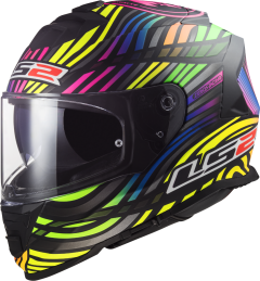 LS2 Helmet FF800 STORM II POWER MATT BLACK RAINBOW