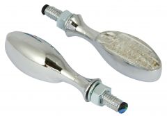 MICRO OVAL LED INDICATORS CHROME PAIR - not for sale in Germany