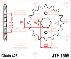 JT Sprockets Front 14T 428 - JTF1559.14