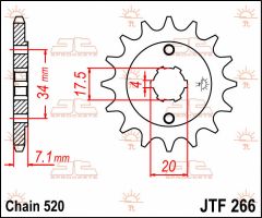 JT Sprockets Front 13T 520 - JTF266.13