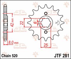 JT Sprockets Front 14T 520 - JTF281.14