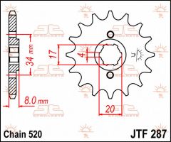 JT Sprockets Front 13T 520 - JTF287.13
