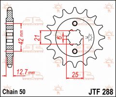 JT Sprockets Front 17T 530 - JTF288.17