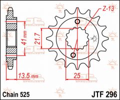 JT Sprockets Front 15T 525 - JTF296.15