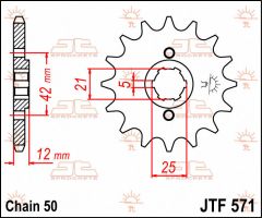 JT Sprockets Front 16T 530 - JTF571.16