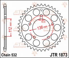 JT Sprockets Rear 48T 532 - JTR1873.48