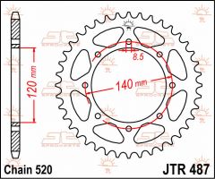 JT Sprockets Rear 42T 520 - JTR487.42