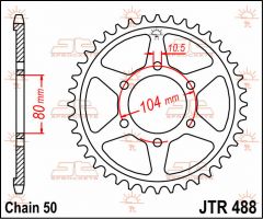 JT Sprockets Rear 44T 530 - JTR488.44