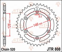 JT Sprockets Rear 49T 520 - JTR808.49