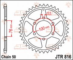 JT Sprockets Rear 45T 530 - JTR816.45