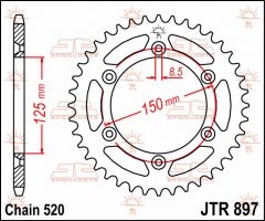 JT Sprockets Rear 40T 520 - JTR897.40