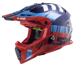 LS2 MX437 FAST EVO XCODE GLOSS RED BLUE XXL